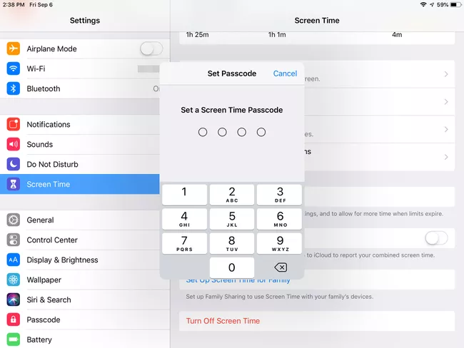 Configurar la pantalla de contraseña de restricciones en iPad