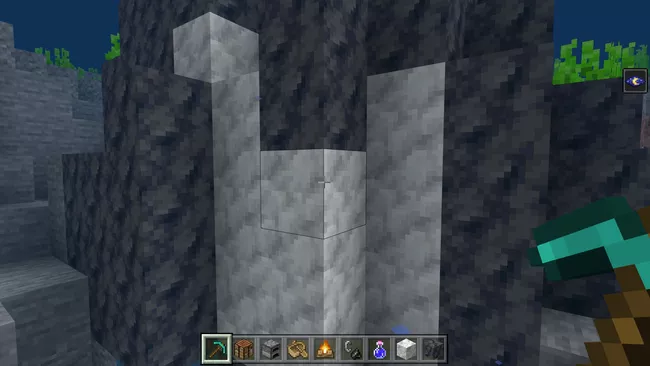 Alisado de bloques de basalto y calcita en geodas de amatista en Minecraft
