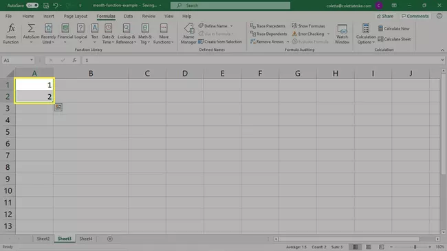 Agregue números de meses consecutivos a las hojas de cálculo de Excel para crear rangos con nombre
