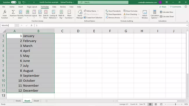 Selección de celdas para rangos con nombre en Excel