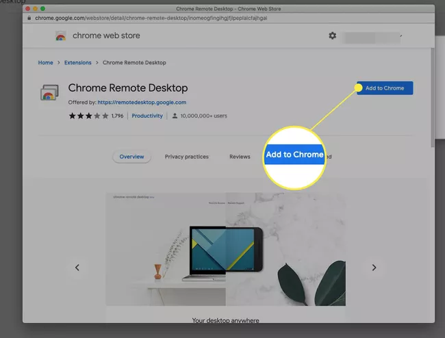 Resalte la Chrome Web Store agregada a Chrome
