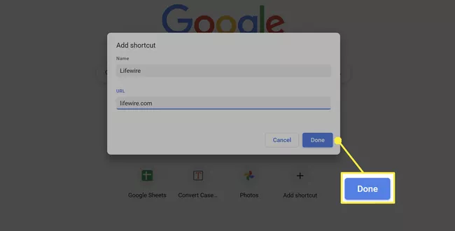 Agregue accesos directos personalizados en Google Chrome.