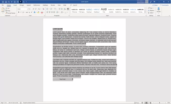Resaltar páginas de texto en Microsoft Word