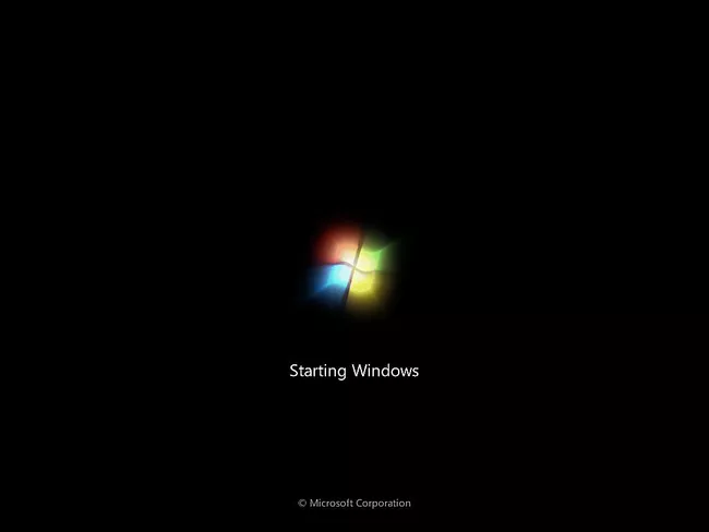 Captura de pantalla de la pantalla de inicio de Windows 7